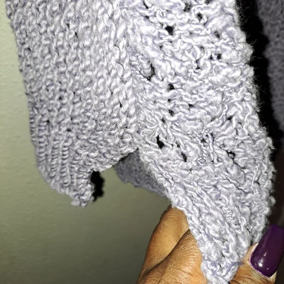 Free People Sunday Shore Lilac Color Pullover Open Knit Sweater - Picture 8 of 10